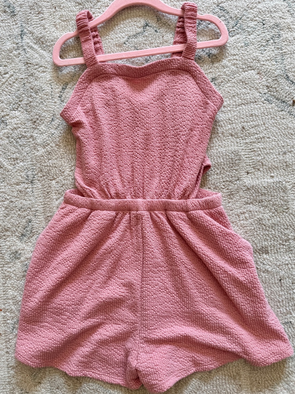 Abercrombie Kids Textured Pink Sleeveless Romper